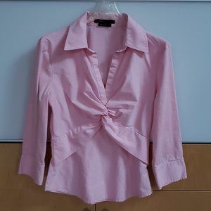 BCBG MaxAzria Beautiful Pink Blouse with Side Zip and 3/4 Sleeves